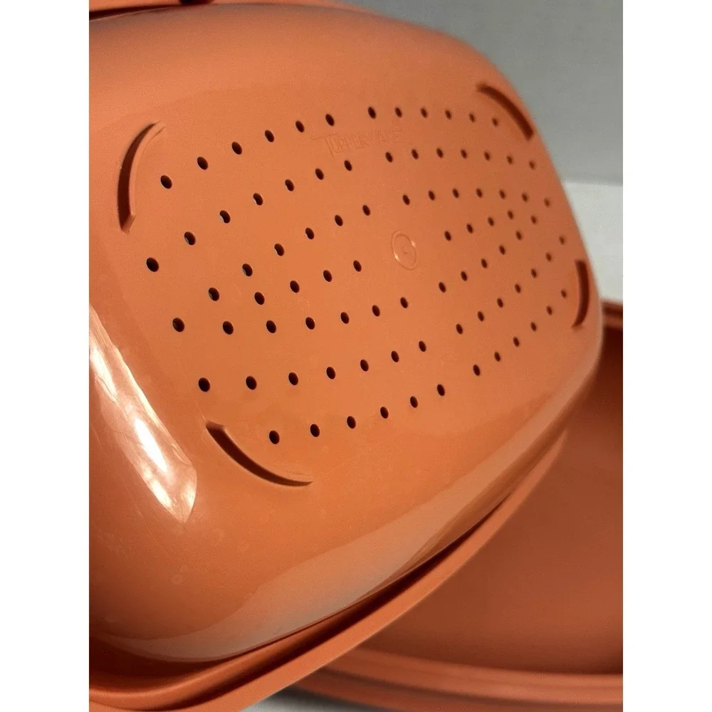 Tupperware Microwave Steamer 3pc Set 6 Cup 1.4L Rose Mauve Pink 1275-6 USA